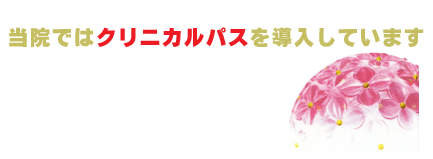 当院ではクリニカルパスを導入しています